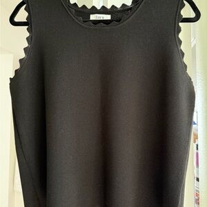 Bar III Black Scalloped Tank Top